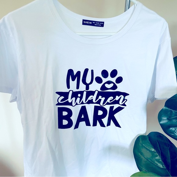 🌸3 for $30  🐶My Children Bark  T-SHIRT🐶Size L dog lovers women Summer Top - Picture 5 of 8